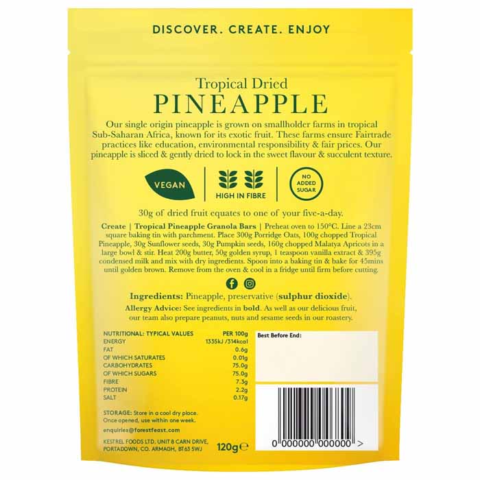 Forest Feast - Tropical Pineapple, 120g - back