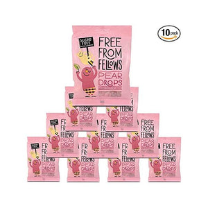 Free From Fellows - Pear Drops Hard Boiled Vegan Sweets, 70g | Pack of 10