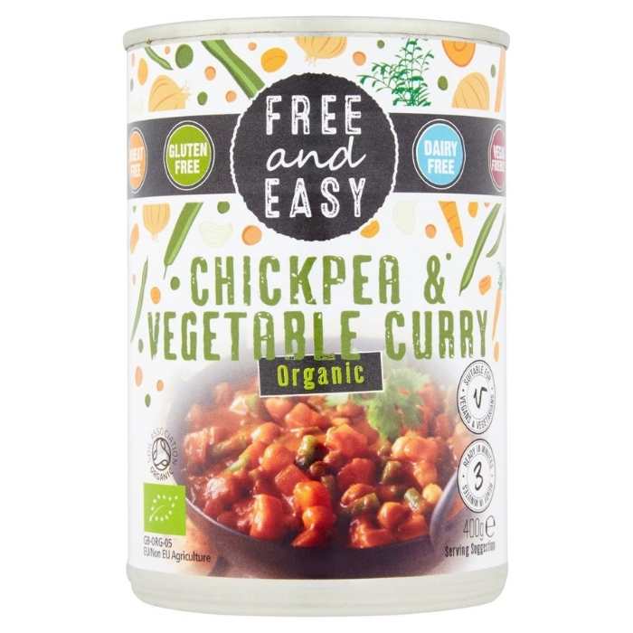 Free & Easy - Organic Chick Pea & Vegetable Curry, 400g - Front