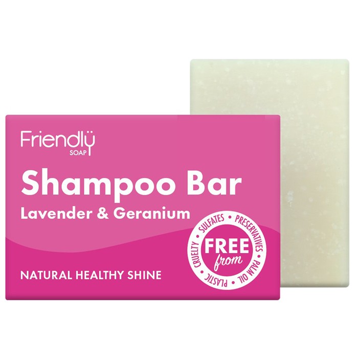 Friendly Soap - Natural Shampoo Bar , 95g Multiple Scents -Lavender & Geranium