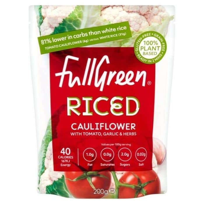 Fullgreen - Riced Cauliflower with Tomato Garlic & Herb Sauce, 200g - front