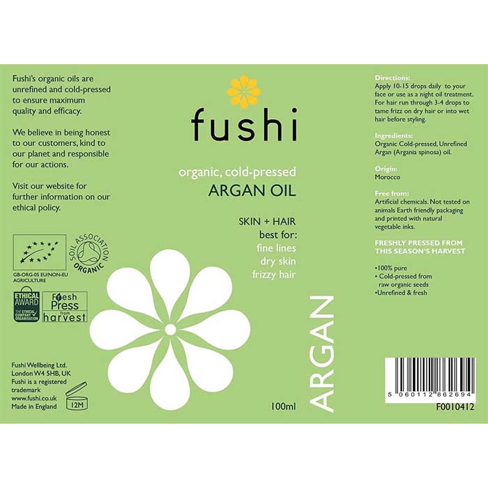 Fushi - Organic Argan Oil, 50ml - back