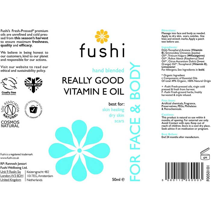 Fushi - Really Good Vitamin E Skin Oil, 50ml - back
