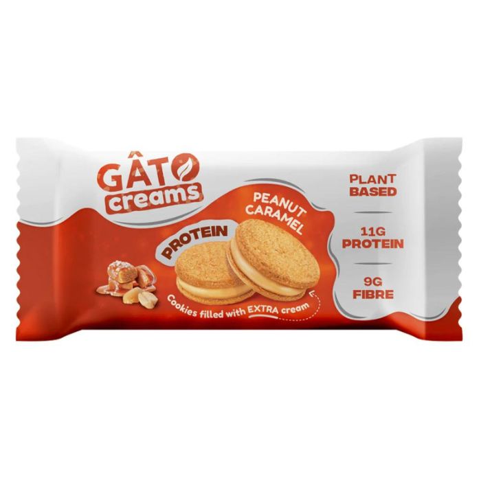 GATO - Protein Cream Sandwich Cookies, 50g - Peanut Caramel - Front