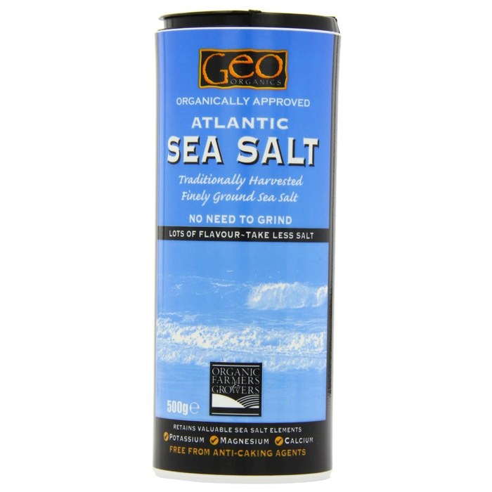 Geo Organics - Atlantic Sea Salt Shaker, 500g