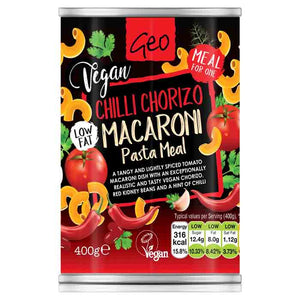 Geo Organics - Chilli Chorizo Macaroni Vegan Pasta Meal, 400g