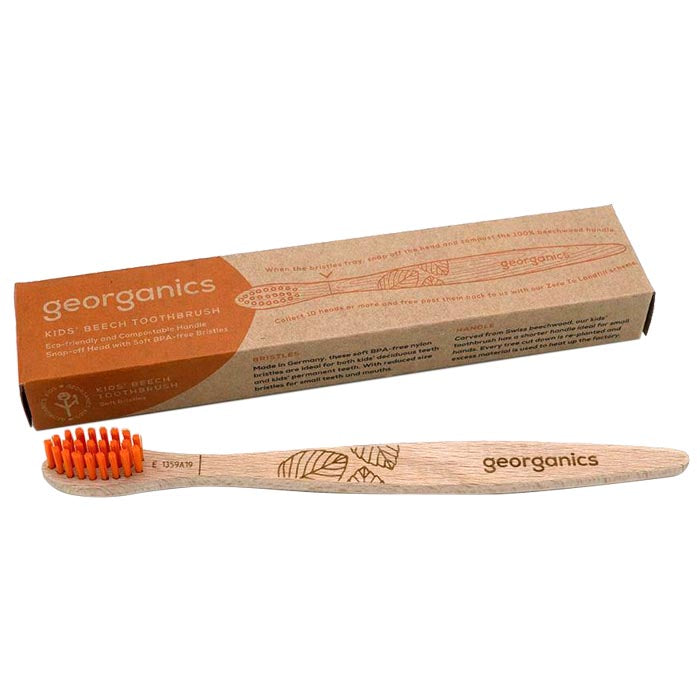 Georganics - Kids Beechwood Toothbrush, Eco-Friendly & Compostable
