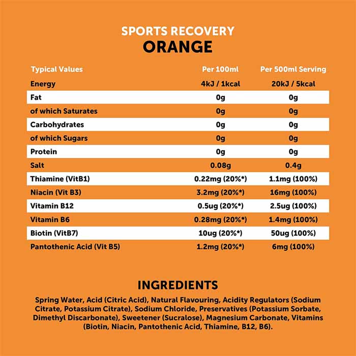 Get More Vits - Get More Recovery Sport Drink - Orange, 500ml  - back