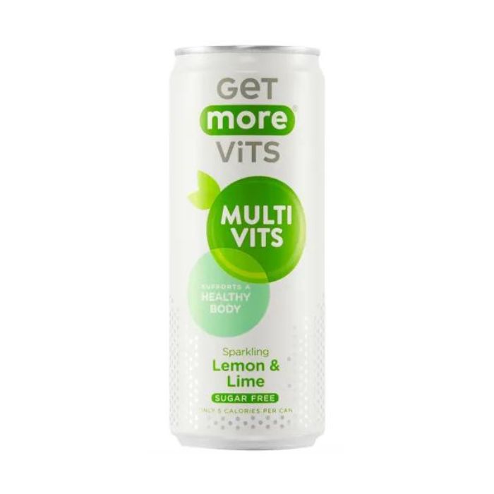 Get More Vits - Multi Vits Sparkling Lemon & Lime 330ml front
