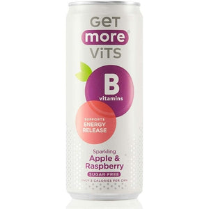 Get More Vits - Vitamin B Sparkling Apple & Raspberry Can, 330ml