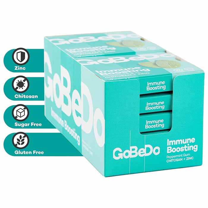 GoBeDo - Immune-Boosting Peppermint Gum, 18g , 10 Pack