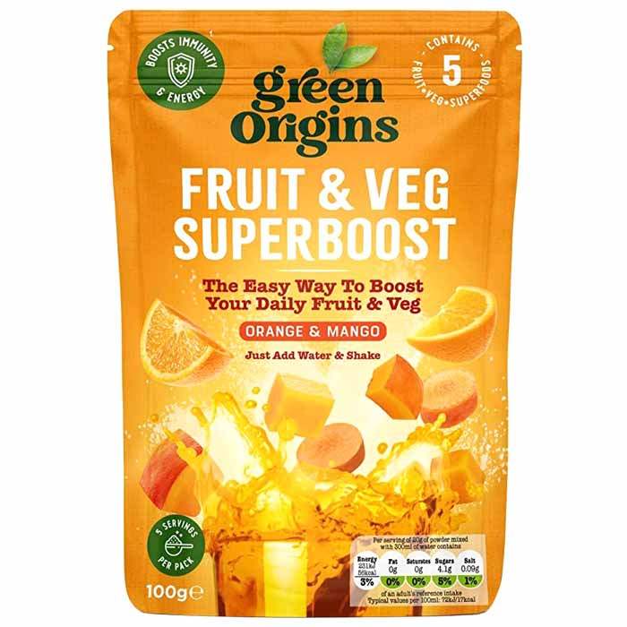 Green Origins - Fruit & Veg Superboost, 100g - Orange & Mango