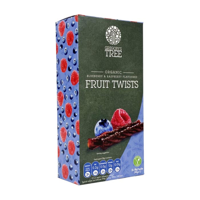 Gregory's Tree - Blueberry & Raspberry Fruit Twists - 5pack