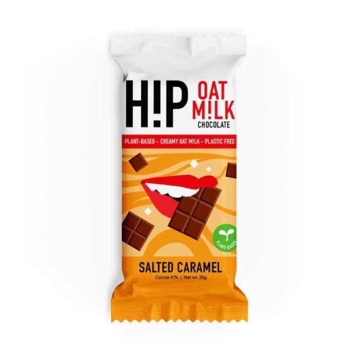 H!P - Mini Oat Milk Vegan Chocolate Bar Salted Caramel, 25g