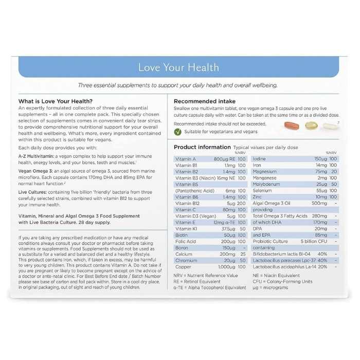 Healthspan - Love Your Health, 28 Day Supply back