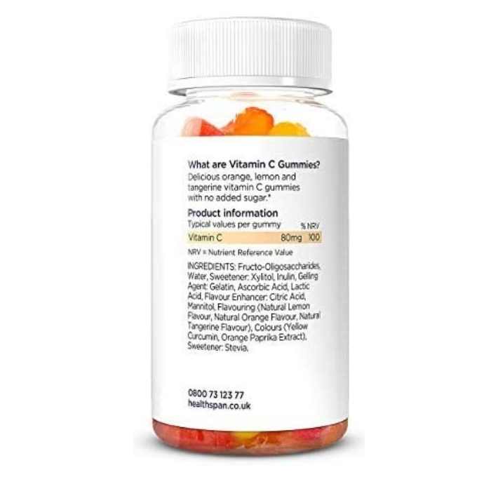 Healthspan - Vitamin C Citrus Gummies, 30 Gummies back