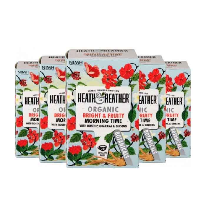 Heath & Heather - Bright and Fruity Morning Time Tea, 20 Bags  Pack of 6