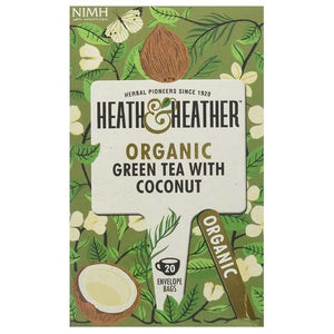Heath & Heather - Organic Green Tea & Coconut, 20 Bags