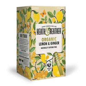 Heath & Heather - Organic Lemon & Ginger Tea, 20 Bags | Pack of 6