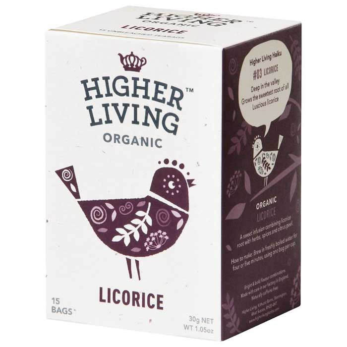 Higher Living - Organic Licorice Tea, 15 Bags 