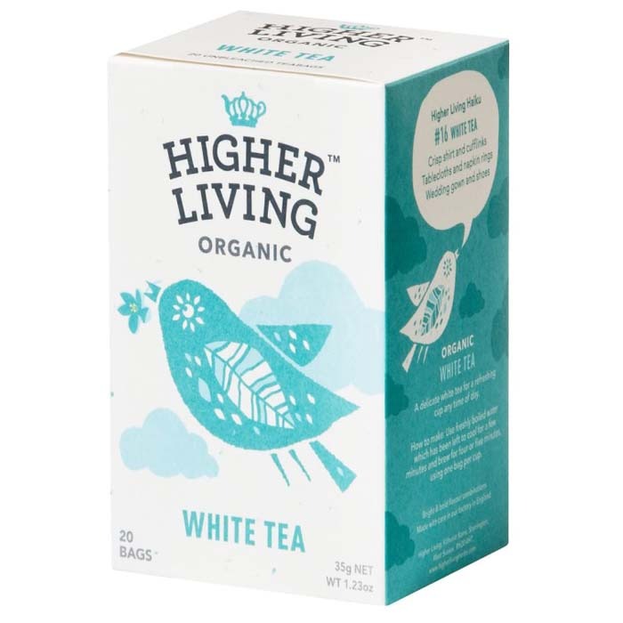 Higher Living - Organic White Tea, 20 Bags