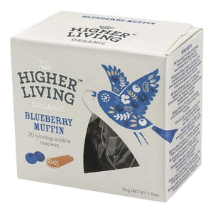 Higher Living Organic - Blueberry Muffin Teapees, 20 Bags | Pack of 4