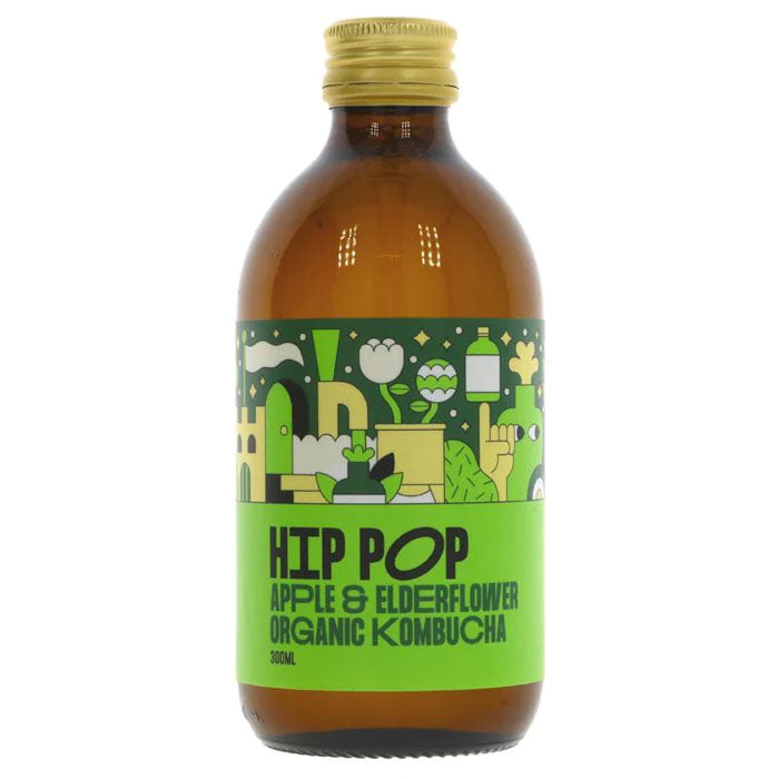 Hip Pop - Organic Kombucha - Apple & Elderflower, 330ml 
