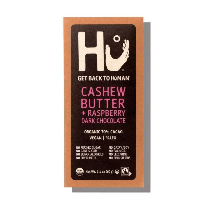 Hu - Organic Cashew Butter Dark Chocolate Bar 70% raspberry