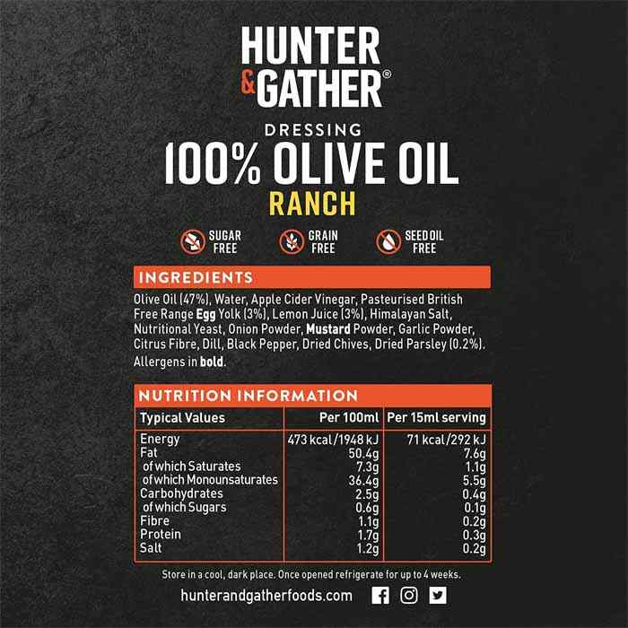 Hunter & Gather - Ranch Oil Dressing, 250ml - Back