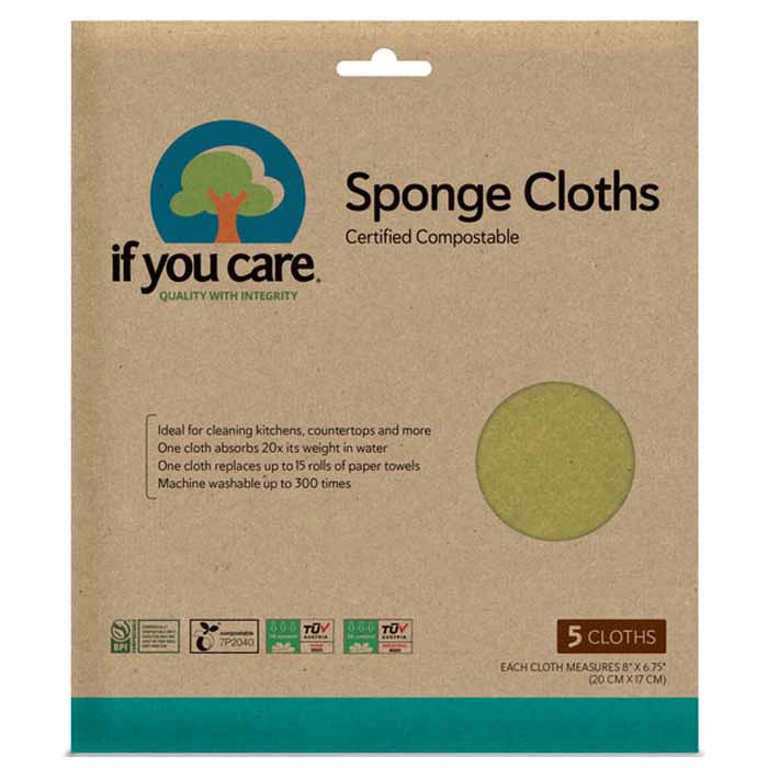 If You Care - 100% Natural Sponge Cloths, 5 Cloths