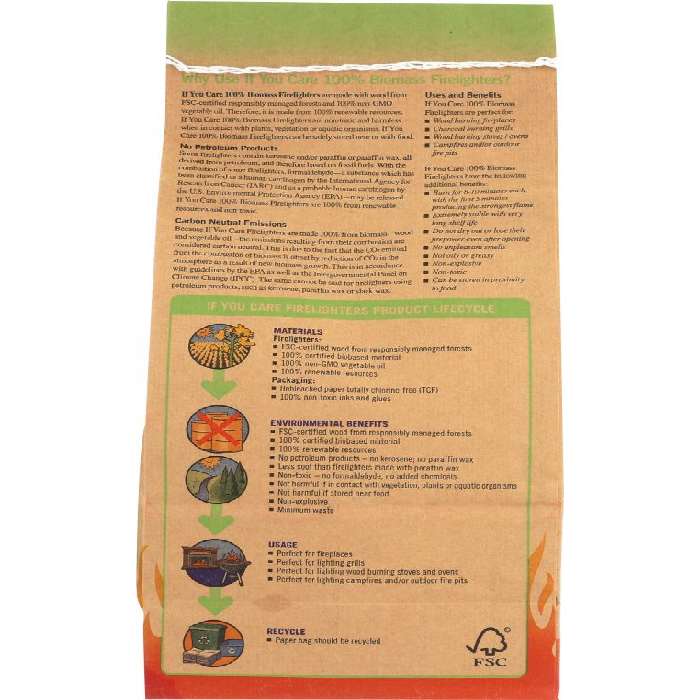 If You Care - Firelighters 100% Biomass, 72-Pack back