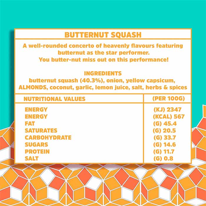 Innate - Crunchy Squares Superfood Snack - Butternut Squash Squares, 26g  - back