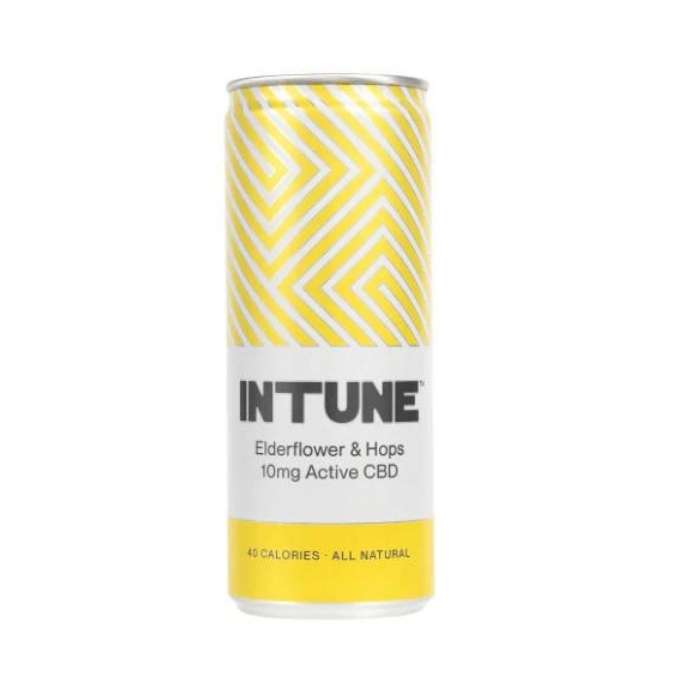 Intune - Sparkling Drink with 10mg Active CBD Elderflower & Hops, 250ml - front