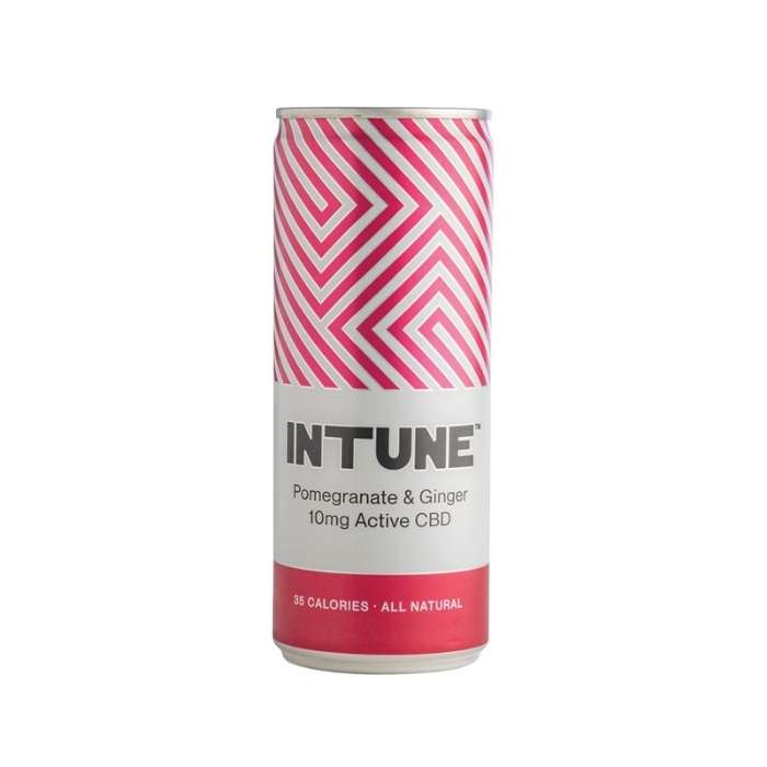 Intune - Sparkling Drink with 10mg Active CBD Pomegranate & Ginger, 250ml - front