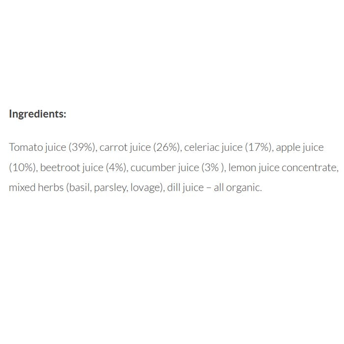 James White - Juice - Organic Vegetable, 75cl - back