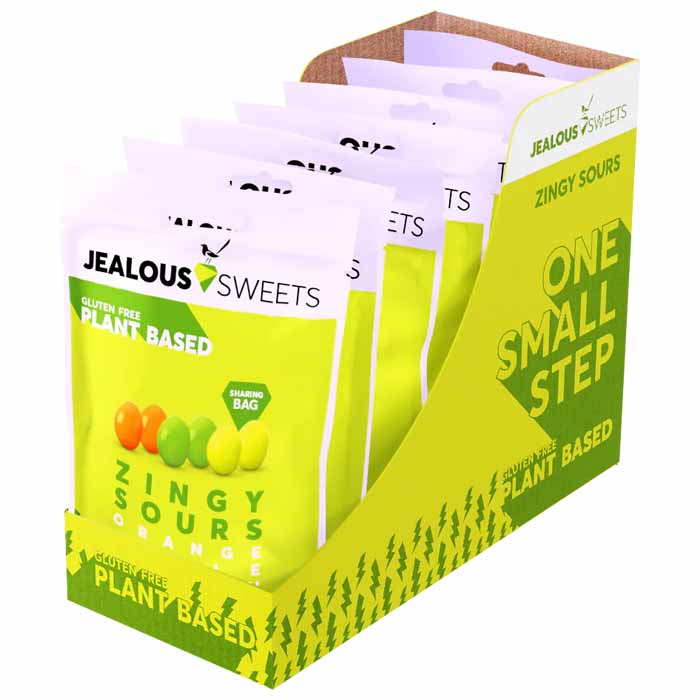 Jealous Sweets - Vegan Gummie Sours - Zingy Sours Share Bag (125g) 7-Pack