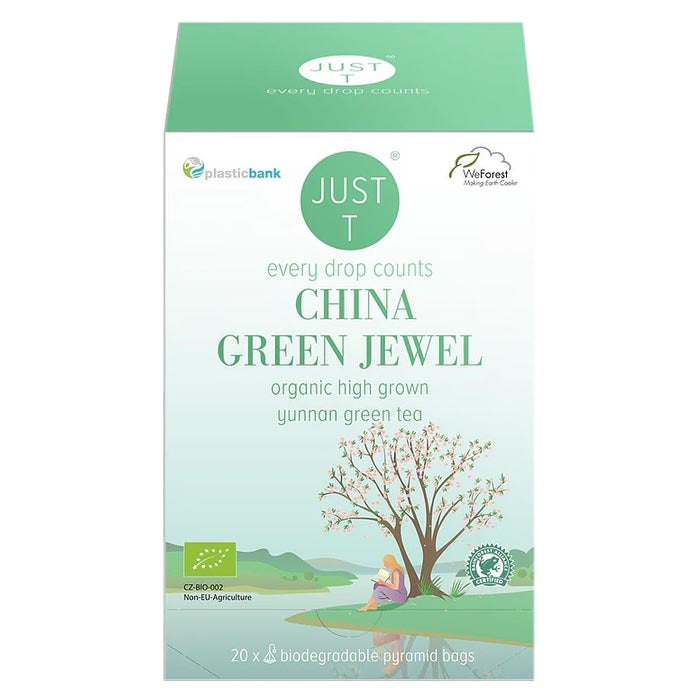 Just T - Organic China Green Jewel Tea, 20 Bags