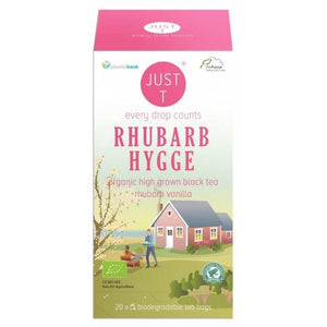 Just T - Rhubarb Hygge Organic Tea, 20 Bags | Pack of 6
