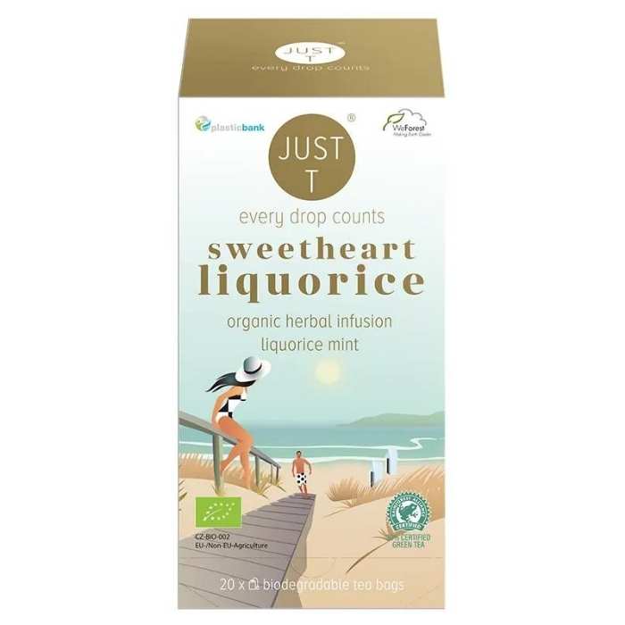 Just T - Sweet Heart Liquorice Organic Tea, 20 Bags - front