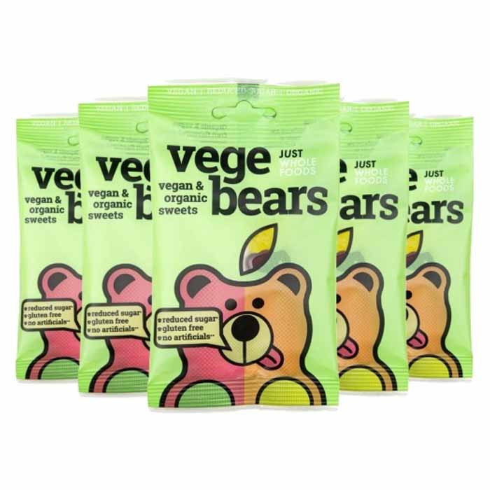 Just Wholefoods - Organic & Vegan Vegebears (Fruit Jellies), 70g (10 Pack)