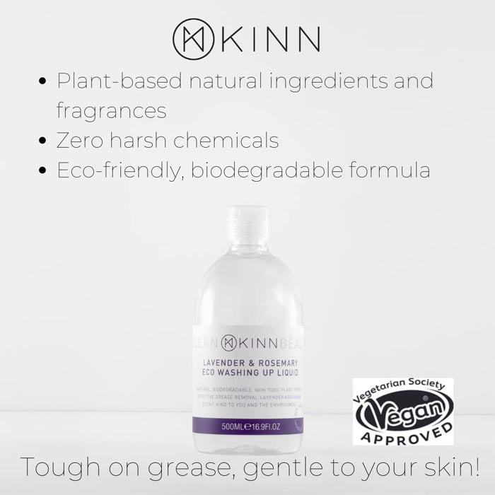 KINN - Eco-Friendly Washing-Up Liquid - Lavender & Rosemary, 500ml - back
