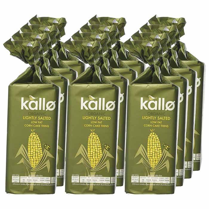 Kallo Foods - Organic Lightly Salted Corn Cake Thins -12-Pack, 130g
