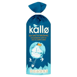Kallo - Sea Salt & Balsamic Vinegar Wholegrain Rice & Corn Cakes, 122g | Multiple Sizes