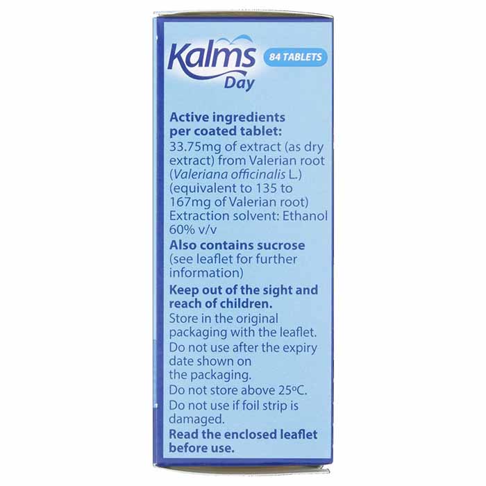 Kalms - Day Valerian Root Extract Herbal Tablets, 84 Tablets - back