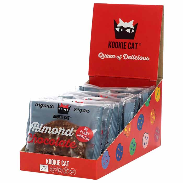 Kookie Cat - Protein Dark Chocolate Almond & Oat Cookie, 50g - 12 Pack