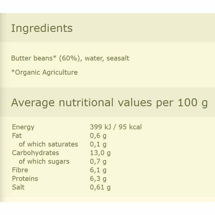 La Bio Idea - Organic Butter Beans, 400g - back