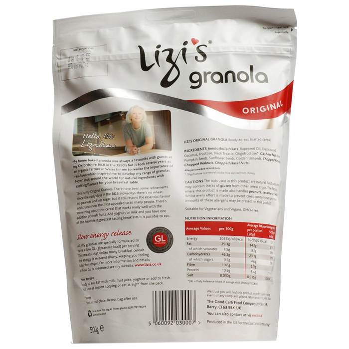 Lizi's Granola - Original Granola, 500g - back