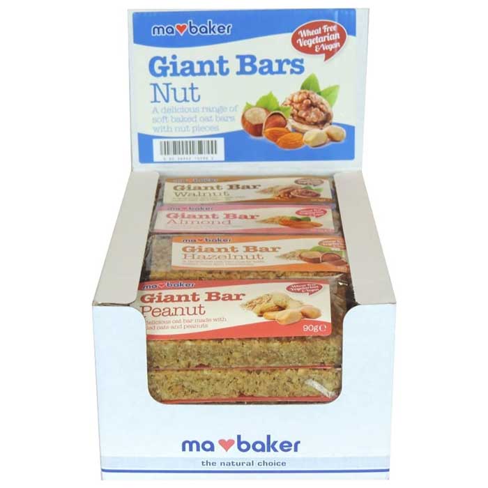 Ma Baker - Mixed Nut Flapjack (Almond Hazelnut Peanut Walnut), 90g  Pack of 20