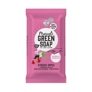 Marcel's Green Soap - Hygienic Cleaning Wipes Patchouli & Cranberry, 60 Wipes