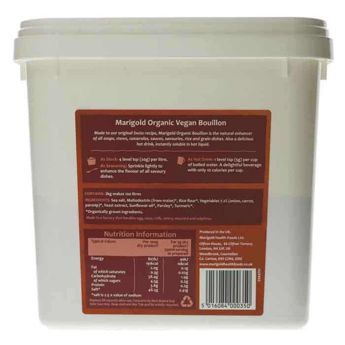 Marigold - Organic Bouillon RED, 2kg - back